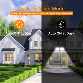 UME 2-Pack 19W Dusk to Dawn LED Security Light Outdoor, 2 Adjustable Head, 2000LM, 5000K, IP65 Waterproof, Super Bright Flood Light with Photocell for Garage,Yard,Exterior,Entryway(Black)