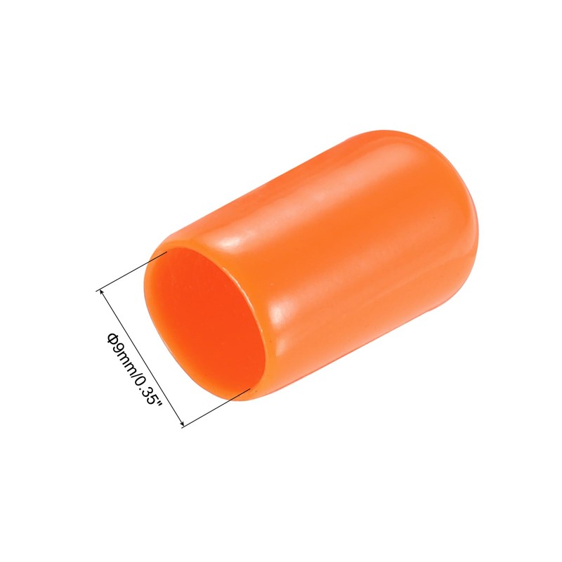 sourcing map 50pcs Rubber End Caps 9mm ID Vinyl PVC