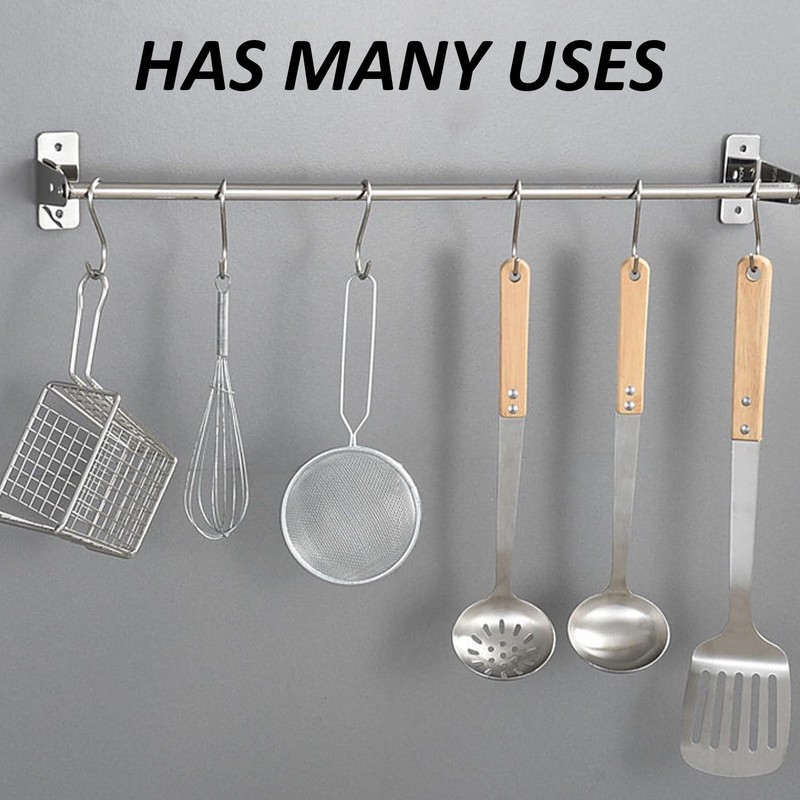 MEMOFYND 20 Pcs S Shape Metal Hooks, Kitchen Hooks, Bedroom