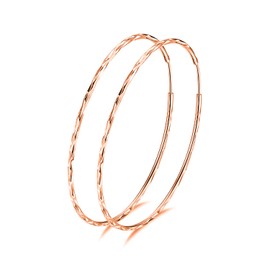 POPLYKE 925 Sterling Silver Rose Gold Circle Endless Hoop Earrings for Women 40mm