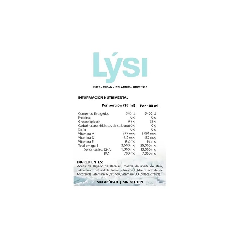 Lysi Omega 3 Epa Y Dha Aceite De Hígado De