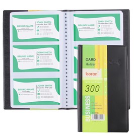 RobLuX Business Card Storage for 300 Business Card Folder PU Business Card Book Business Cards Storage Suitable for Office and Clinic Credit Cards Customer Cards