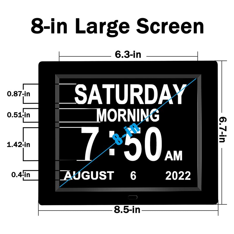 Medication Reminder Day Date Time of The Week Clock Digital
