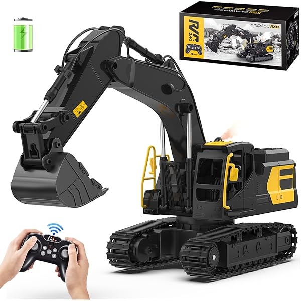1:18 Remote Control Excavator Construction Toys for Boys, [2025 Upgraded]2.4GHz