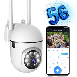 5G Ultra High Pixel, 360° Automatic Tracking, Security Camera, Outdoor Surveillance Camera, Network Camera, Supports 5G and 2.4G, AI Human Detection, Two-Way Audio, Automatic Tracking, Infrared Night