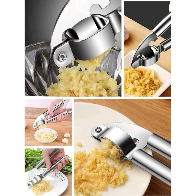 Prensas de Ajo de Acero Inoxidable 304 con Pelador de