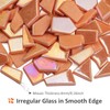 Youway Style Iridescent Glass Mosaic Tiles for Crafts Bulk,200g Orange