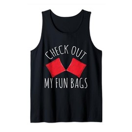 Check Out My Fun Bags Bean Sand Bag Toss Funny Cornhole Tank Top