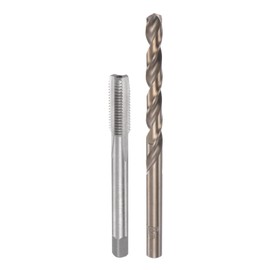 sourcing map Tap & Bit Sets, 5/16-24 UNF 2B Straight Flute Machine Thread Milling Tap, 6.8mm M35 Cobalt High Speed Steel (HSS-CO) Twist Drill Bit