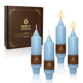 5Inch Pillar Candles Handmade Unscented 4PCS Small Taper Candle Sticks for Festive Parties Wedding Home Decorcolor: Blue, size: 5 inch