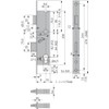 Mortise lock 8 mm square - backset: 44, lock face: