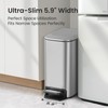 Cesun Small Bathroom Trash Can with Lid Soft Close, Step