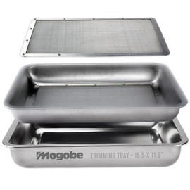 Mogobe Trim Tray, Made of Stainless Steel with Detachable 150 Micron Screen, Size in 15.5" x 11.5"