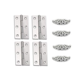 YOFASEN Stainless Steel Bearing Hinges - Home Furniture Door Hinges Cabinet Drawer Hinges Small Hinges with Matching Fixing Screws, Silver, 3 Inch(66 * 37 * 1.0mm) - 4pcs