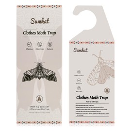 Sumkat 24-Pack Clothing Moth Traps with Pheromone Attractant Sticky Adhesive for Closets and Carpet Non-Toxic Moth Prevention