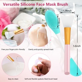 Silicone Face Scrubber, 2pcs Exfoliating Lip Brush, 1pcs Cleansing Brush,2pcs Face Mask Exfoliator Blackhead Skin Care Tool