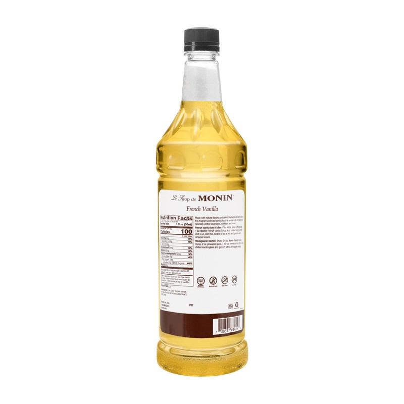 Monin - French Vanilla Syrup, Boxed, Versatile Flavor, Natural Flavors,