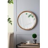 Udorich Stylish Transitional Decor Mango Wood Wall Mirror, Natural Frame