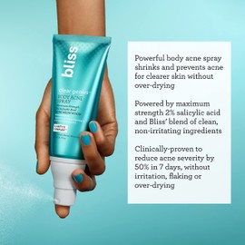 Bliss Bliss Clear Genius Clarifying Gel Cleanser + Clear Genius Body Acne Spray Bundle | Clean | Cruelty-Free | Paraben Free | Vegan