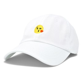 DALIX Kiss Hat Dad Hats Cute Baseball Cap for Women White