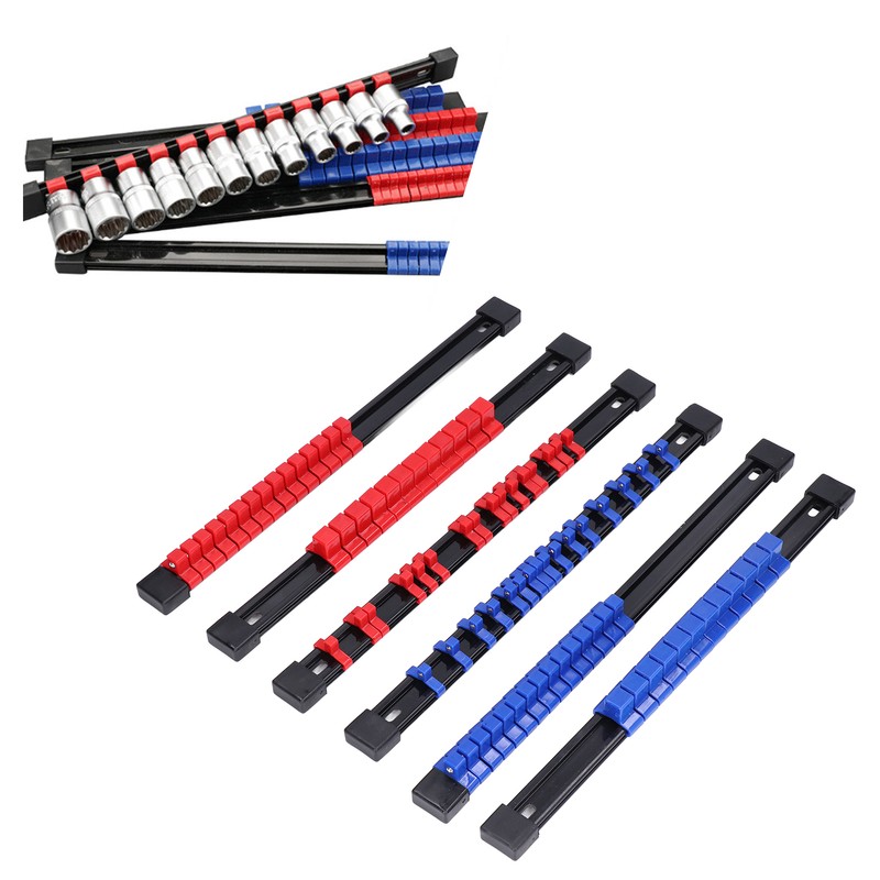 6pcs Socket Organizer Tray Multipurpose ABS 1/4in 3/8in 1/2in Auto