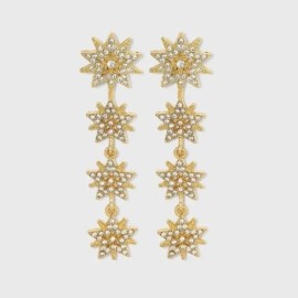 BaubleBar SUGARFIX by BaubleBar Starburst Crystal Convertible Dangle Earrings Gold Tone