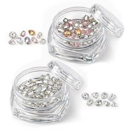 My Selection Mini Zircon Premium Cutting with Different Sparkles 2 Piece Set Clear 50pcs Color Mix 50pcs (Total 100pcs) Case Included Diamond Crystal, 1 Piece Clear+Color Mix / 나의셀렉 미니 지르콘 반짝임이 다른 프리미엄 컷팅 2종세트 클리어50pcs 컬러믹스50pcs (총100pcs) 케이스포함 다이아몬드 크리스탈, 1개, 클리어+컬러믹스
