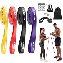 Bandas de Resistencia 13 PCS,Ligas de Resistencia para Ejercicio, Fuerte Bandas Elásticas para Pull Up & Crossfit - con 2 Ancla de Puerta, 2 Manijas, 