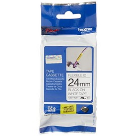 Brother Genuine Tze-FX251 Flexible ID Tape, Black On White, 24mm x 8m