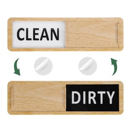 sourcing map Dishwasher Magnet Clean Dirty Sign Rectangle Magnetic Dishwasher Indicator Black/White Bold Word Non-Scratch with Stickers for Dishwasher Kitchen Hotel, Beige