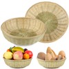 Natural Handwoven Bamboo Made Fruit Basket * 2 Pack 9.4