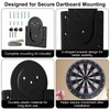 Dart Board Bracket Kit, Black Dartboard Wall Mount Set with