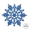 Vickerman Plastic Glitter Snowflake, 4-Inch, Blue, 24 Per Box