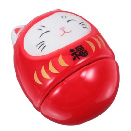 GRIRIW Fortune Cat Tumbler Doll Wobbling Decorative Figurine for Home Office Unique Desktop Fortune Cat Ornament Bright Smooth Textured Collectible Art