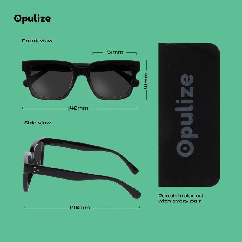 OPULIZE ERA Reading Sunglasses for Men & Women - Black