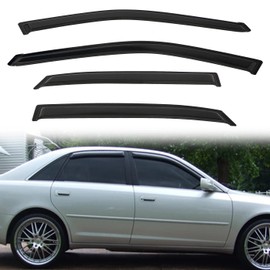 PLDDE Rain Guards Compatible with 2000-2004 Toyota Avalon Tape-On Side Window Visor Wind Deflector Vent Visors Car Accessories 4pcs