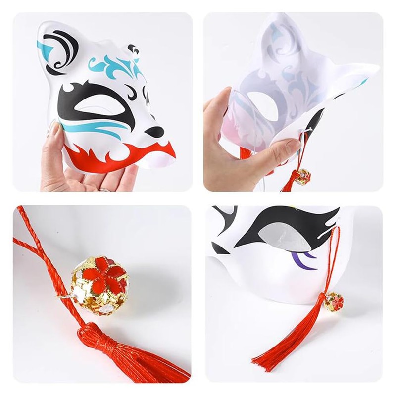 GOODCHI 5-piece Set Fox Mask Japanese Style Cosplay Costume Accessory