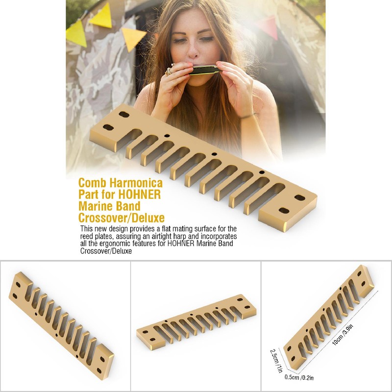 Aluminum Alloy Comb Harmonica Part for Hohner Marine Band Crossover