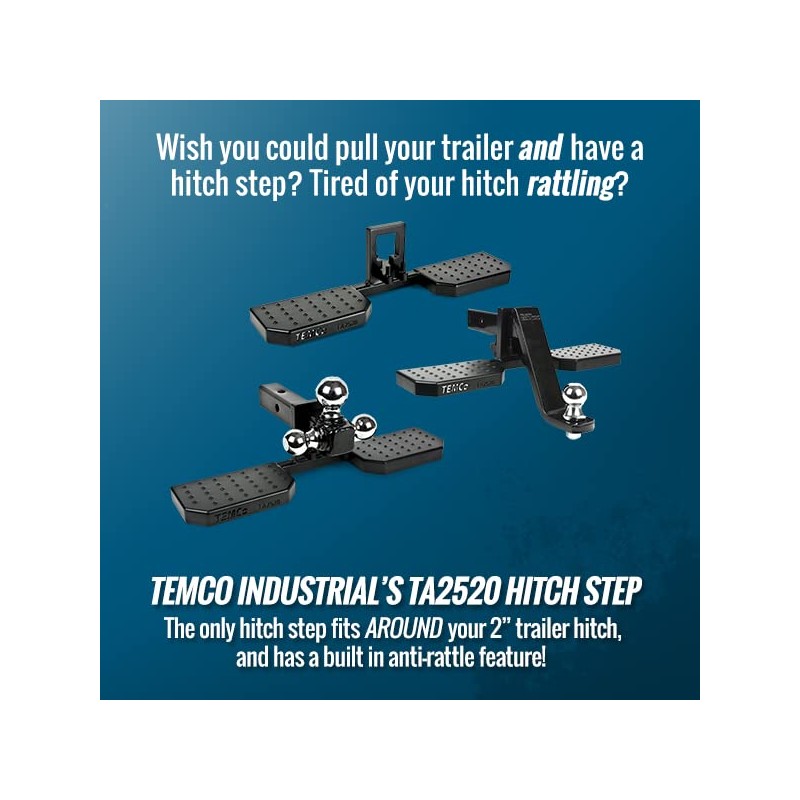 TEMCo Universal 2" Trailer Hitch Step - Keep Your Trailer