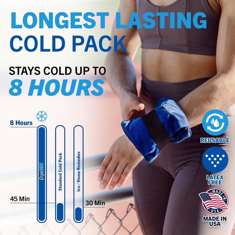CryoMAX Cold Pack, Reusable, 8 Hour Cold Therapy Ice Pack,