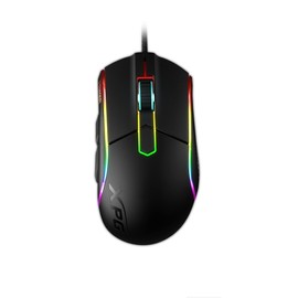 XPG Primer Gaming-Maus - Komfortable Gaming-Maus mit 12.000 DPI Optik-Sensor, Schwarz, Primer-BKCWW