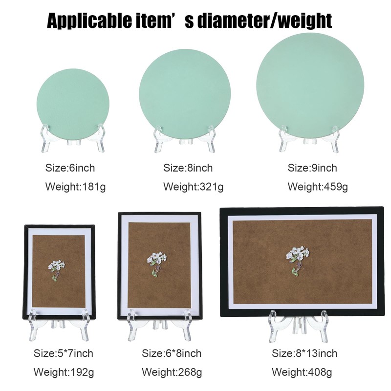 HESTYA 6 Pack 7 Inch Acrylic Easel Stand, Display Stand,