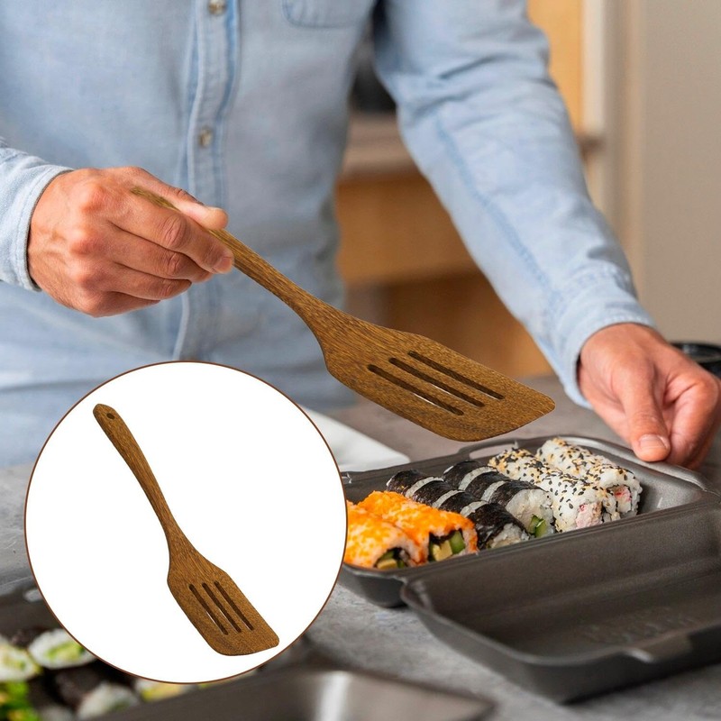 2 Pieces Cooking Spatula, 1 Piece Wooden Wooden Spoon, Chef