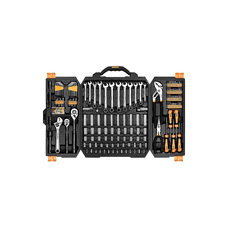 DEKOPRO 192 Piece Mechanics Tool Set Socket Wrench Set, Plastic