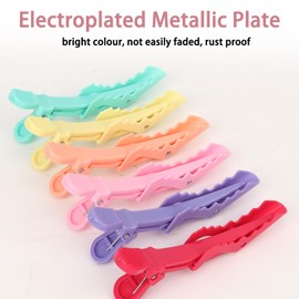 MOTIBACK 6-Pack Pastel Alligator Hair Clips Professional Styling Clips with Wide Teeth & Dual Hinge for Sectioning Coloring Cutting (Salon-Quality, Non-Slip)