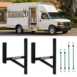 2 Rack Heavy Duty Side Mount Trailer Ladder Rack with Rubber Pads Bungee Cords 353 LBS Capacity Adjustable Steel Ladder Rack for Enclosed and Open Trailers