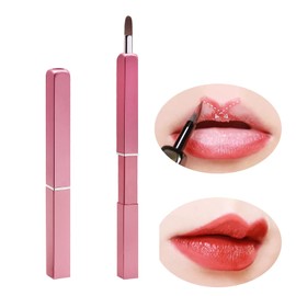 Aplicadores profesionales de brochas de labios, exquisitos pinceles retráctiles para mujeres, lápiz labial portátil brillante herramienta de maquillaje para niñas (rosa)