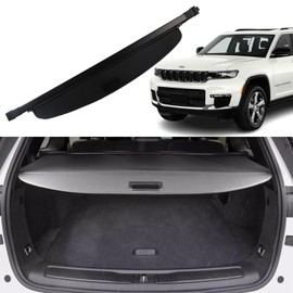 Liizoo Cargo Cover for 2022 2023 2024 Jeep Grand Cherokee (2 Row; WL) 4XE Accessories Trunk Cover Rear Trunk Organizer Security Cover Shielding Shade, Black