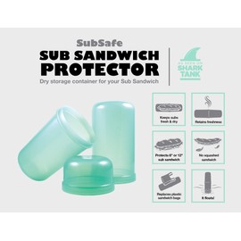 SubSafe Sub Sandwich Plastic Container for Coolers (Seafoam Green)