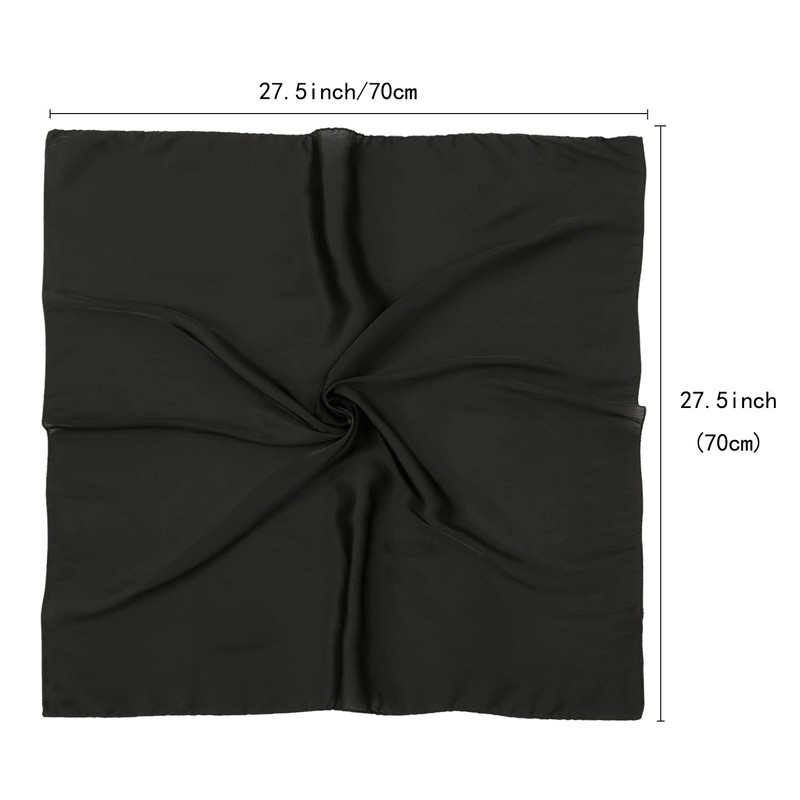 RIIQIICHY Womens Head Hair Scarf Black Like Satin Silk Scarf